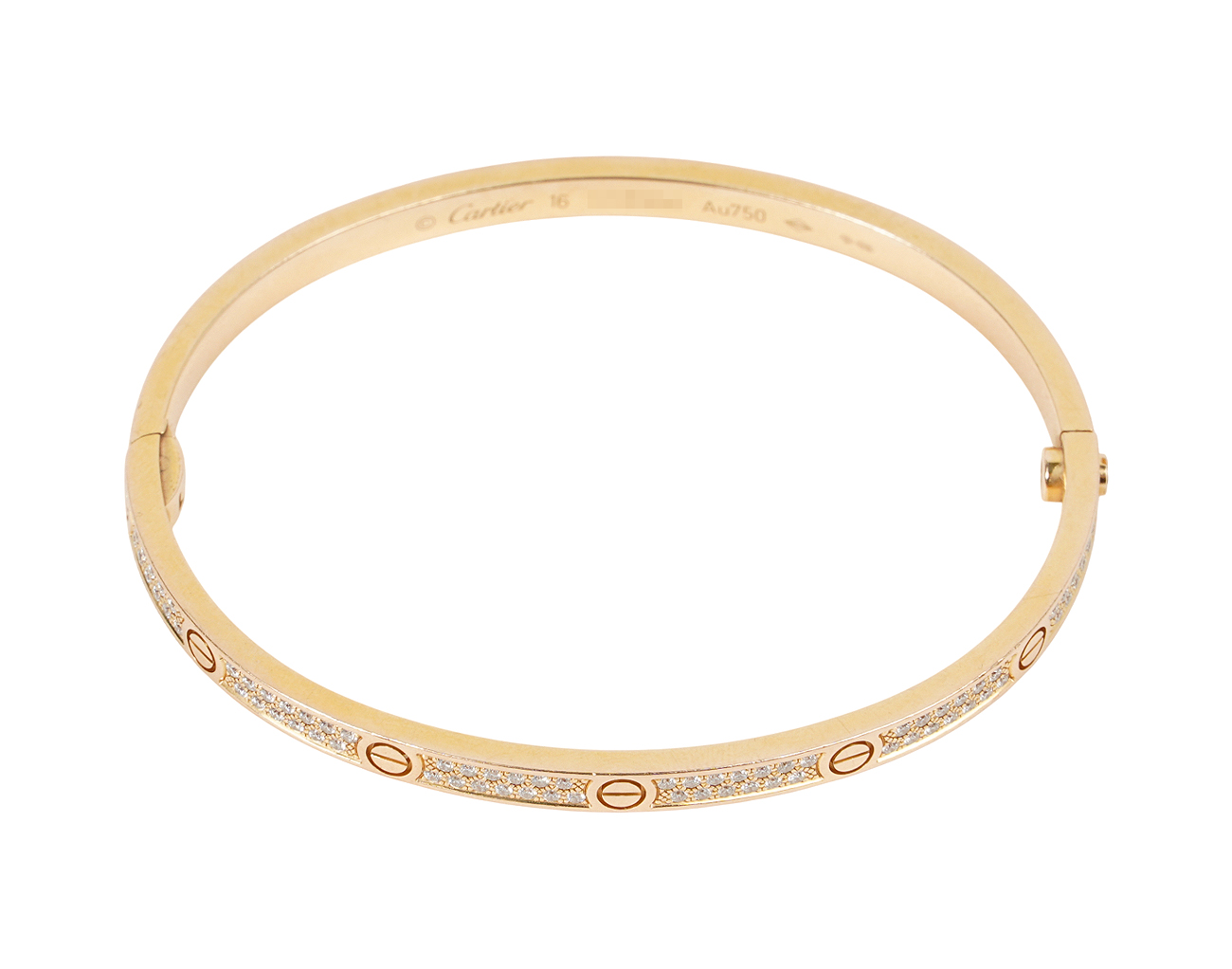 까르띠에 러브 브레이슬릿 스몰 핑크골드 파베 다이아몬드 16
