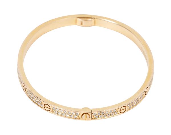 까르띠에 러브 브레이슬릿 스몰 핑크골드 파베 다이아몬드 16