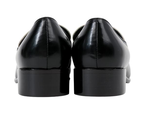 샤넬 CC 라인스톤 모카신 로퍼 블랙 아이보리 37C