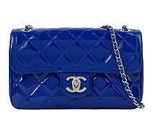 샤넬 페이턴트 코코 샤인 스몰 플랩백 블루 은장 보러가기