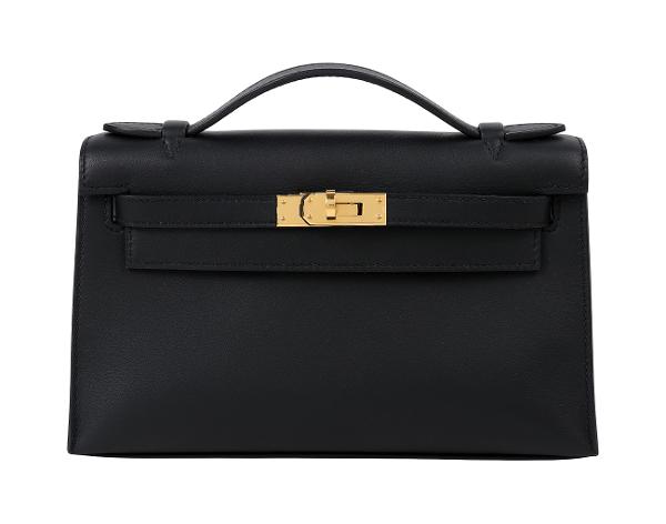 에르메스 켈리 포쉐트 블랙 금장 U