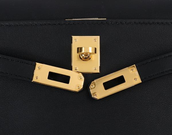 에르메스 켈리 포쉐트 블랙 금장 U