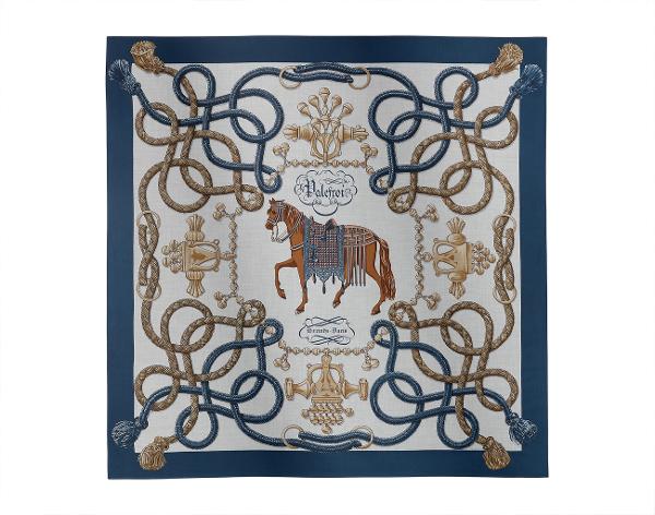 에르메스 캐시미어 숄 140 팔레프루아 블루 마린 클레어 그리스 시네 브론즈