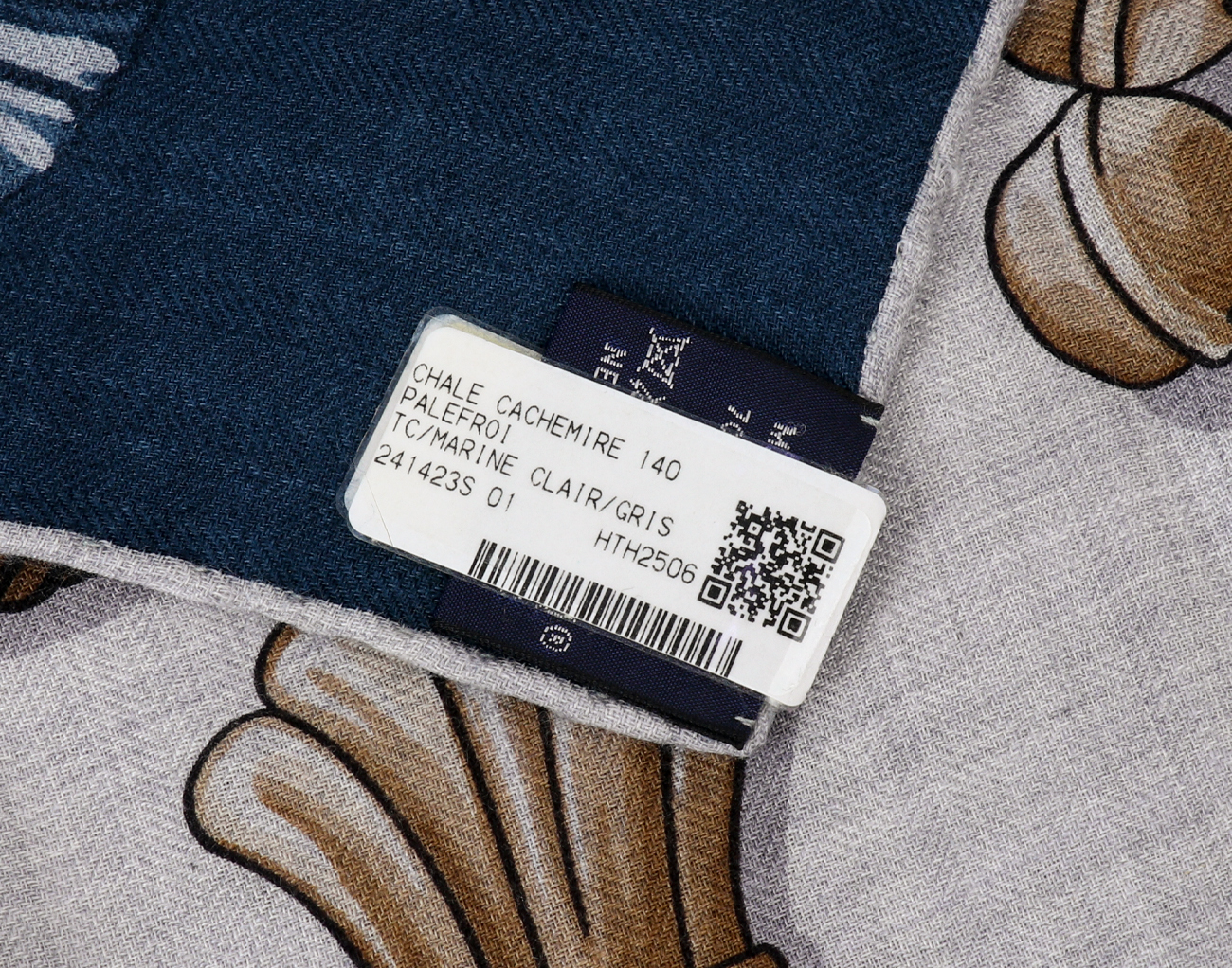 에르메스 캐시미어 숄 140 팔레프루아 블루 마린 클레어 그리스 시네 브론즈