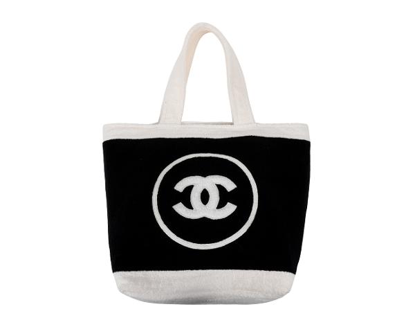 샤넬 비치 타올 토트백 블랙 화이트