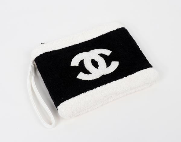 샤넬 비치 타올 토트백 블랙 화이트