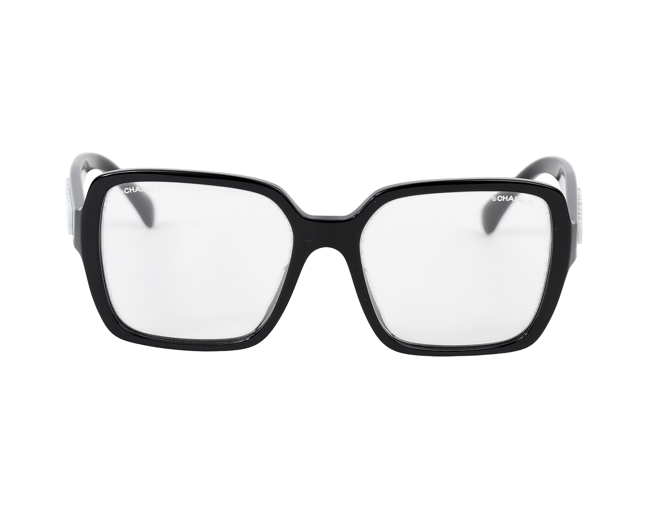 샤넬 레터링 스퀘어 안경 블랙