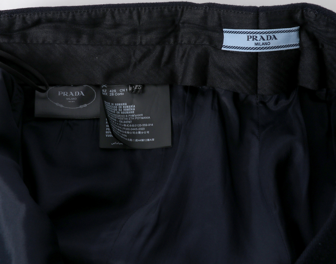 프라다 울 팬츠 다크 네이비 42S