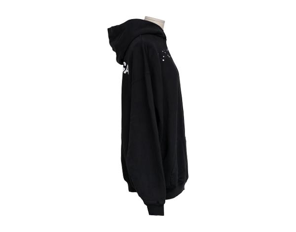 발렌시아가 핸드 드로운 미디움 핏 후드 블랙 M