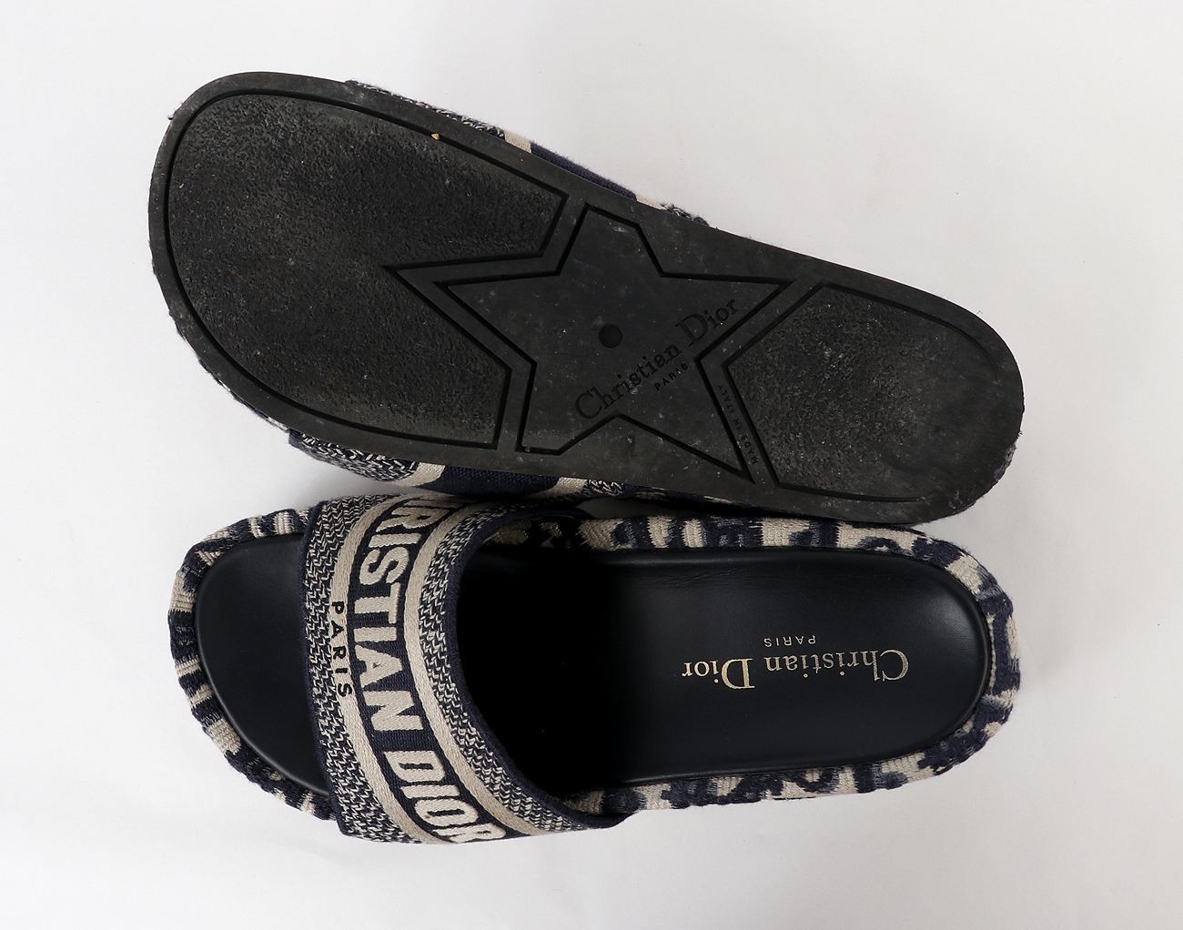 디올 디웨이 오블리크 플랫폼 샌들 딥 블루 38