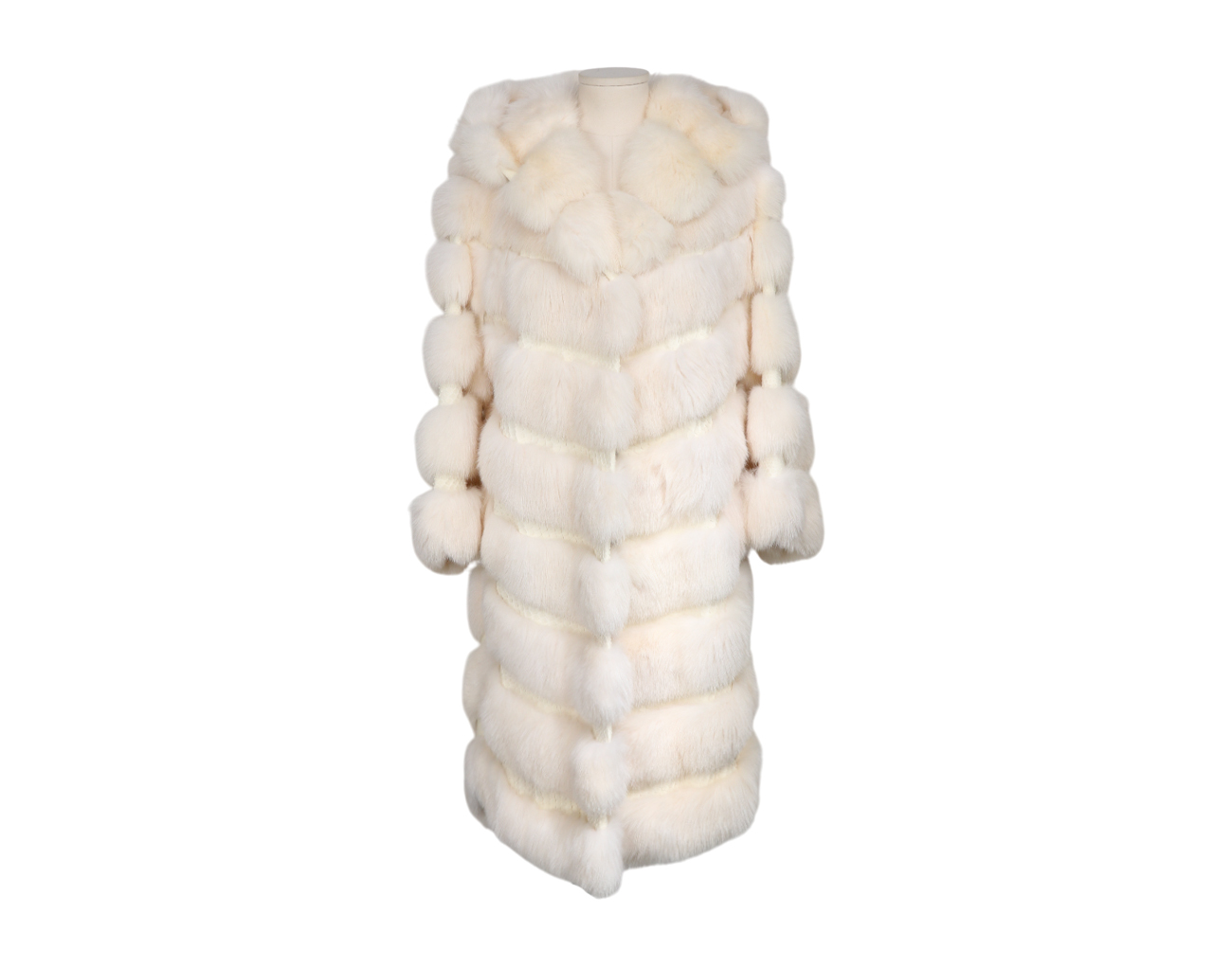 브라스키 파이톤 트리밍 세이블 코트 화이트 42