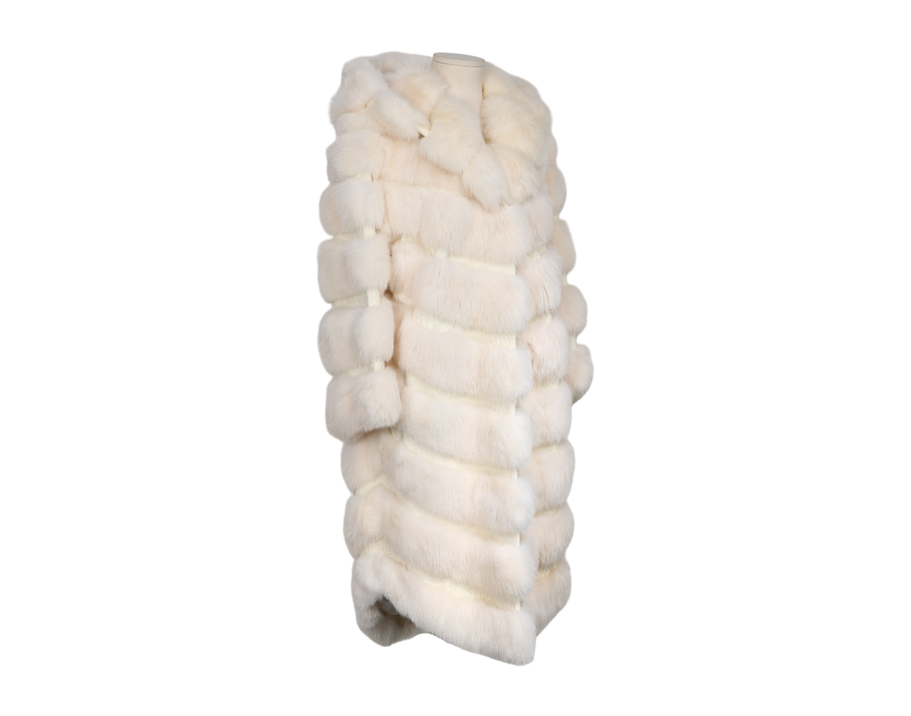 브라스키 파이톤 트리밍 세이블 코트 화이트 42