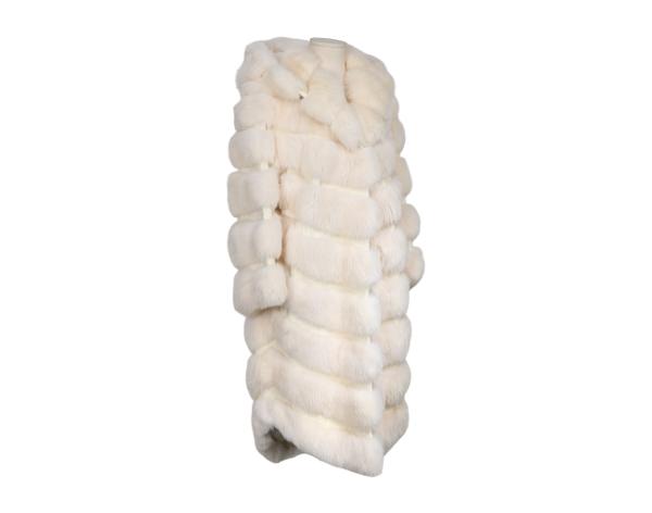 브라스키 파이톤 트리밍 세이블 코트 화이트 42