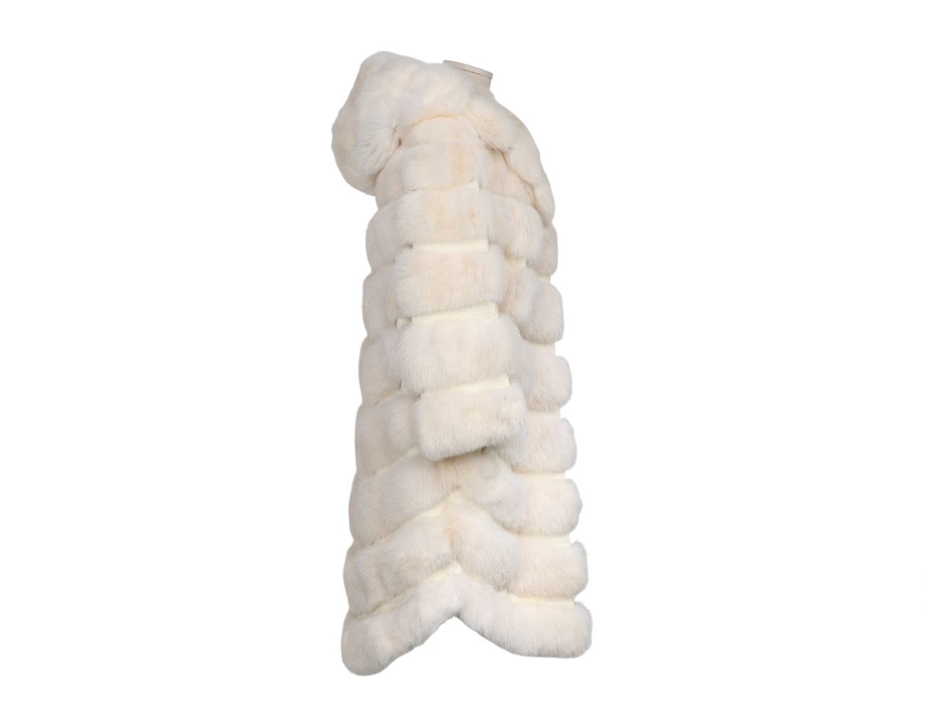 브라스키 파이톤 트리밍 세이블 코트 화이트 42