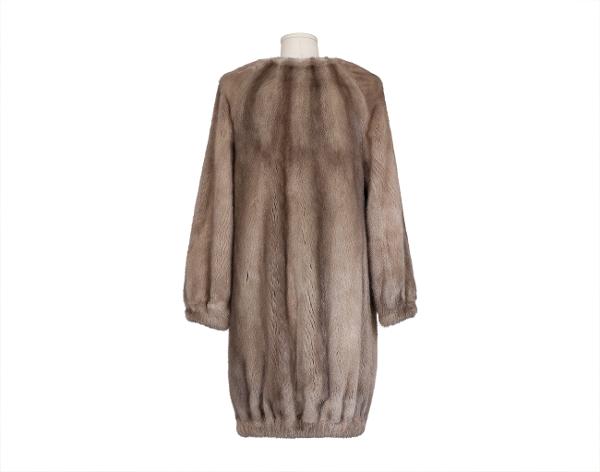 사바띠에 코펜하겐 밍크 나그랑 밴딩 집업 롱 코트 베이지 38