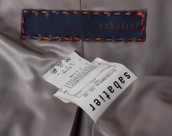 사바띠에 코펜하겐 밍크 나그랑 밴딩 집업 롱 코트 베이지 38