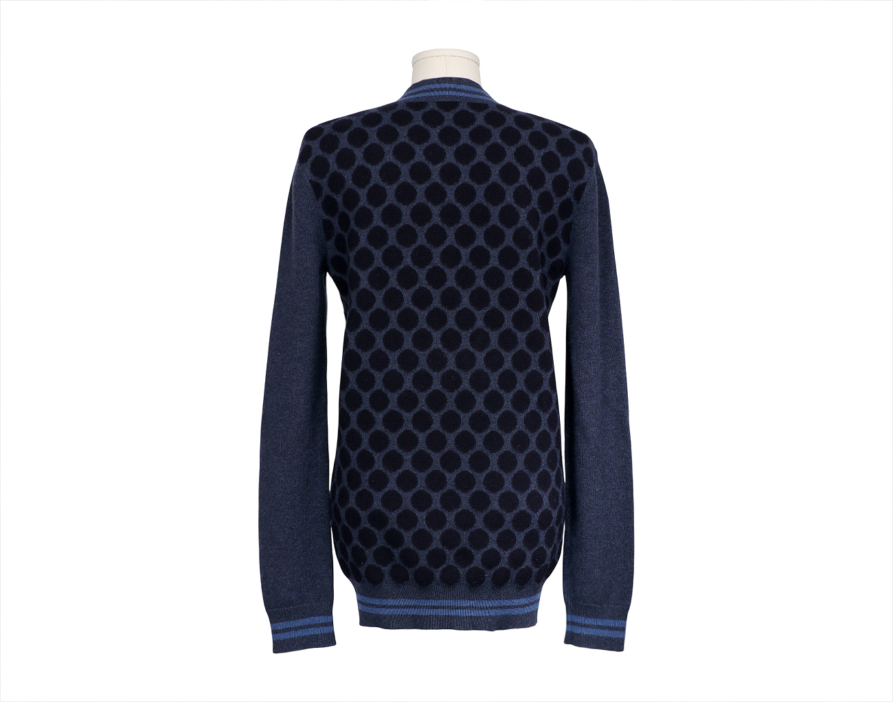 에르메스 도트 스트라이프 가디건 블랙 네이비 그레이 34