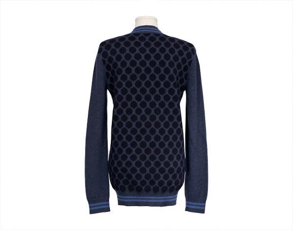 에르메스 도트 스트라이프 가디건 블랙 네이비 그레이 34