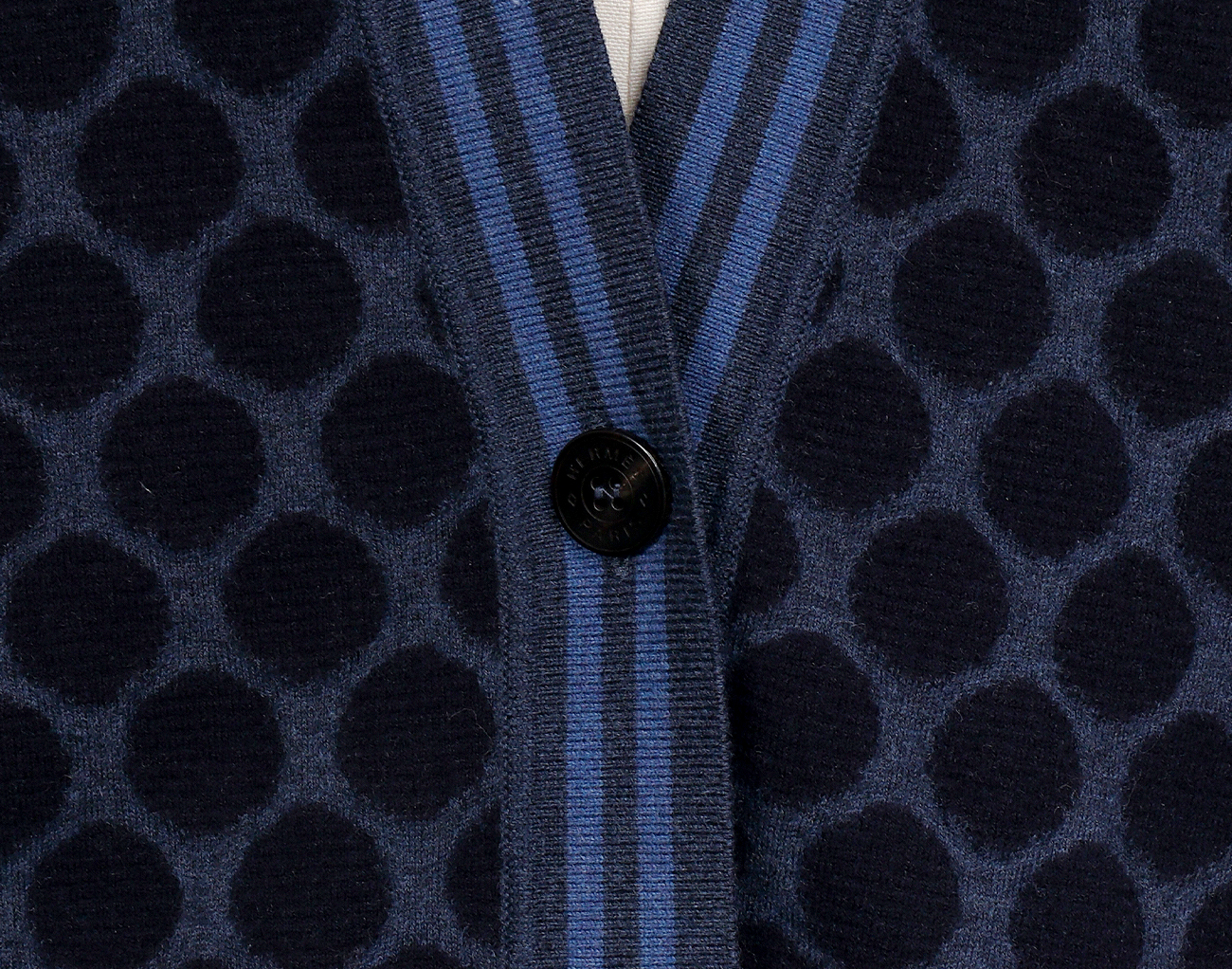 에르메스 도트 스트라이프 가디건 블랙 네이비 그레이 34