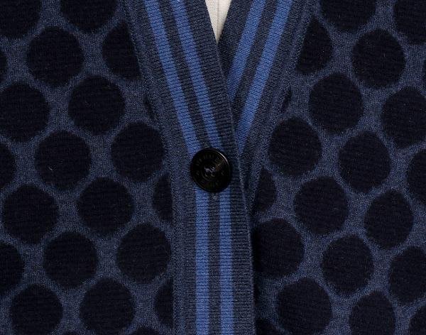 에르메스 도트 스트라이프 가디건 블랙 네이비 그레이 34