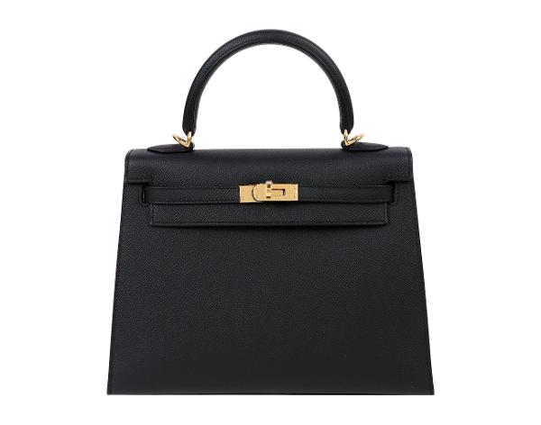 에르메스 셀리에 켈리 25 블랙 금장 K