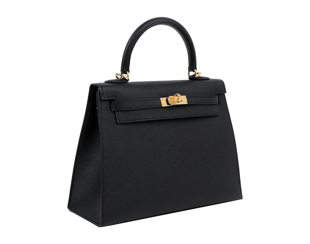 에르메스 셀리에 켈리 25 블랙 금장 K