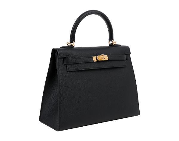 에르메스 셀리에 켈리 25 블랙 금장 K