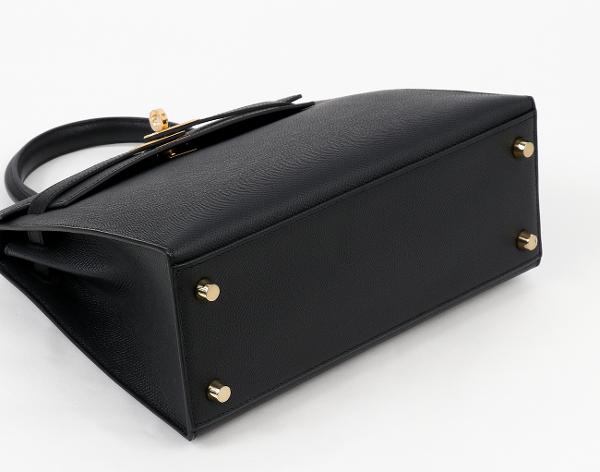 에르메스 셀리에 켈리 25 블랙 금장 K