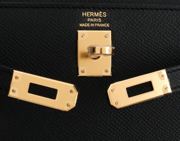 에르메스 셀리에 켈리 25 블랙 금장 K