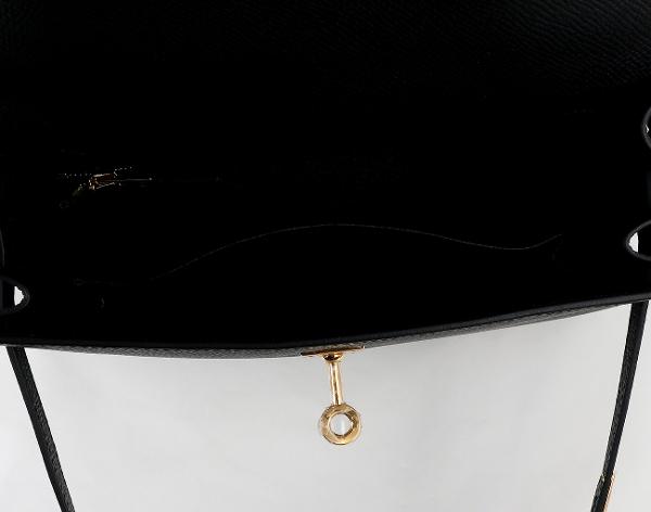 에르메스 셀리에 켈리 25 블랙 금장 K