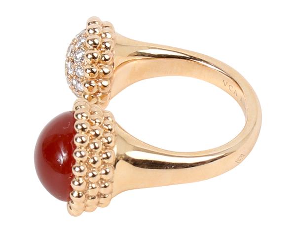 반클리프아펠 뻬를리 컬러 비트윈 더 핑거 링 로즈골드 다이아몬드 커넬리언 50