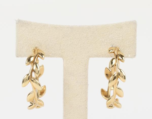 티파니앤코 팔로마 피카소 올리브 리프 후프 이어링 옐로우골드