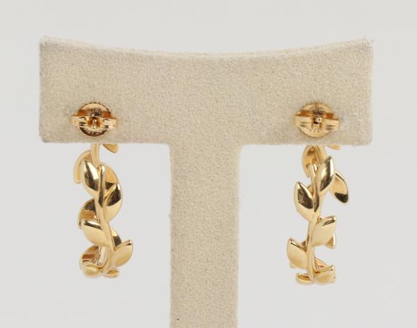 티파니앤코 팔로마 피카소 올리브 리프 후프 이어링 옐로우골드