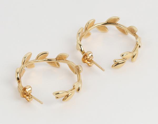 티파니앤코 팔로마 피카소 올리브 리프 후프 이어링 옐로우골드