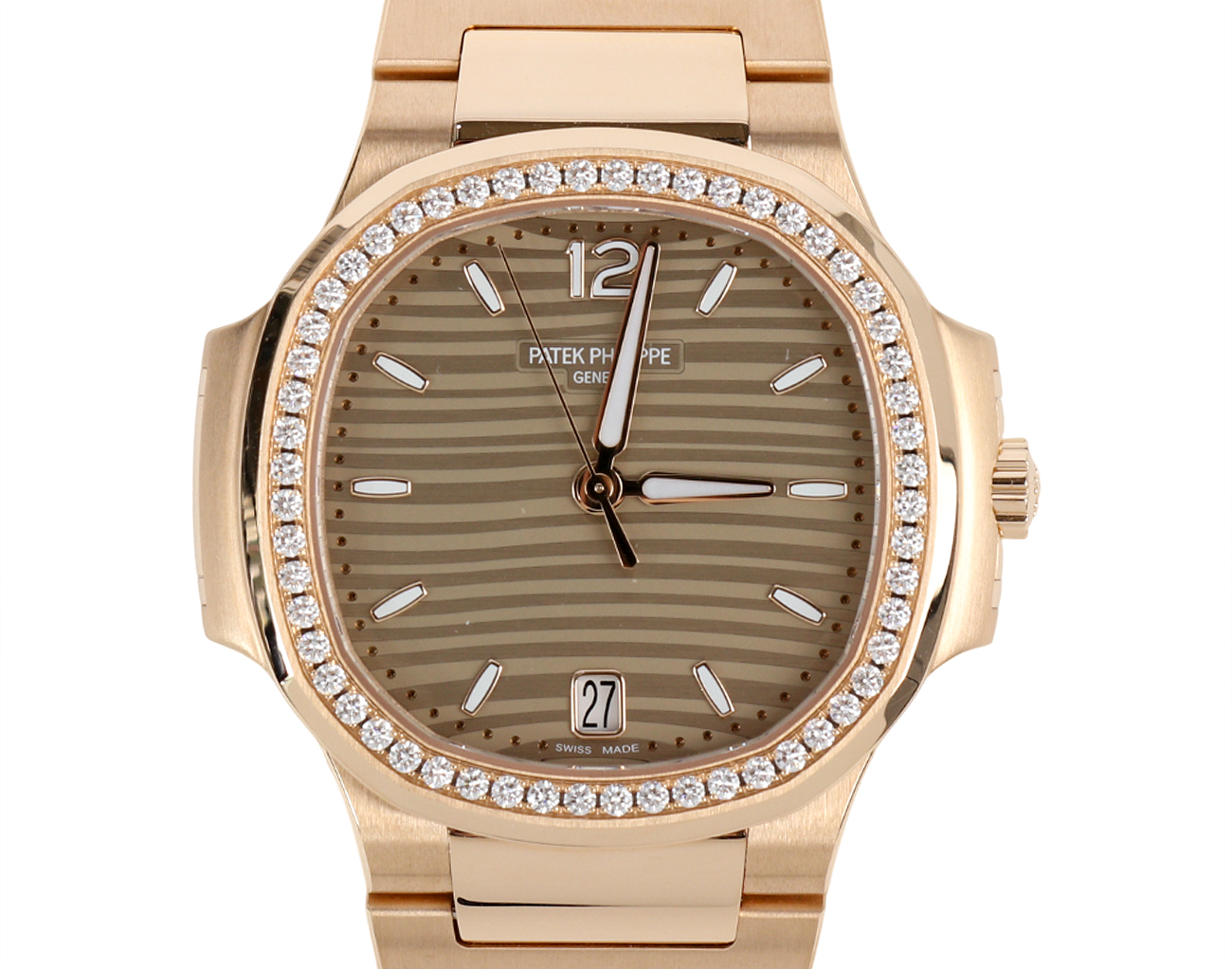 파텍필립 노틸러스 레이디 로즈골드 다이아몬드 골든 브라운 오팔 다이얼 7118/1200R-010