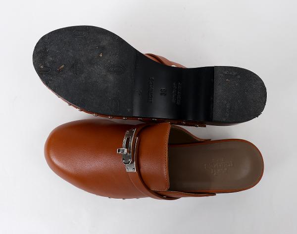 에르메스 칼로타 뮬 네추럴 은장 36