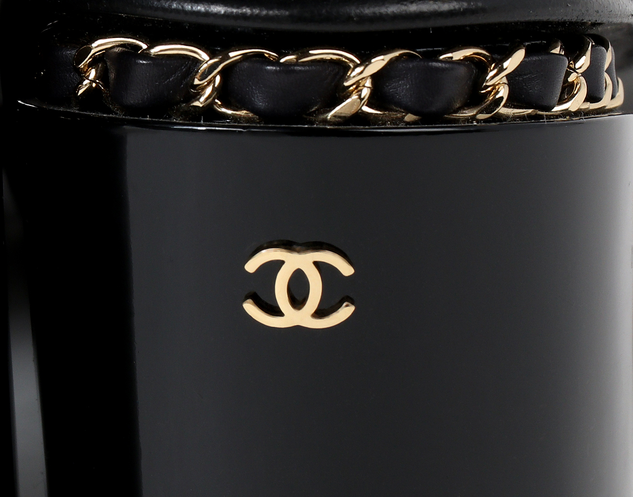 샤넬 캡 토 체인 트리밍 앵클 부츠 블랙 36 1/2C