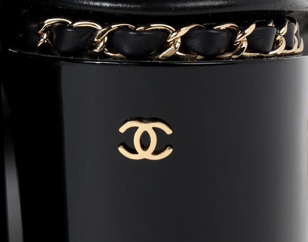 샤넬 캡 토 체인 트리밍 앵클 부츠 블랙 36 1/2C