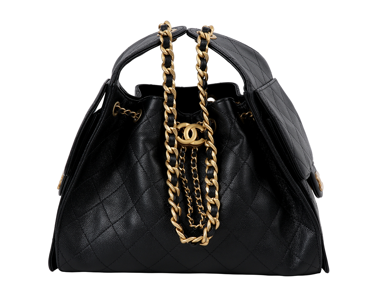 샤넬 25백 스몰 블랙 금장 캐비어