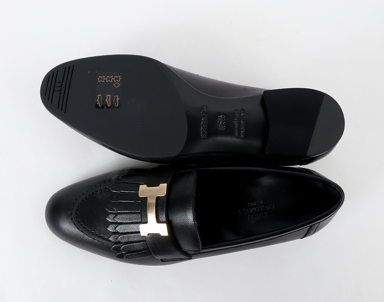 에르메스 로얄 로퍼 블랙 퍼마브래스 35 1/2