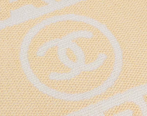 샤넬 도빌 쇼핑백 미듐 에크루 블루 옐로우 금장