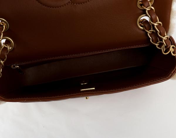 샤넬 시어링 플랩백 베이지 브라운 금장