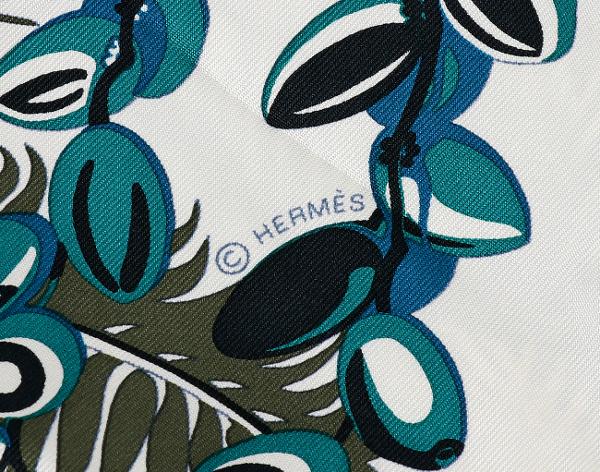에르메스 까레 스카프 90 미티크 피닉스 콜로리아주 아이보리 터콰이즈 카키