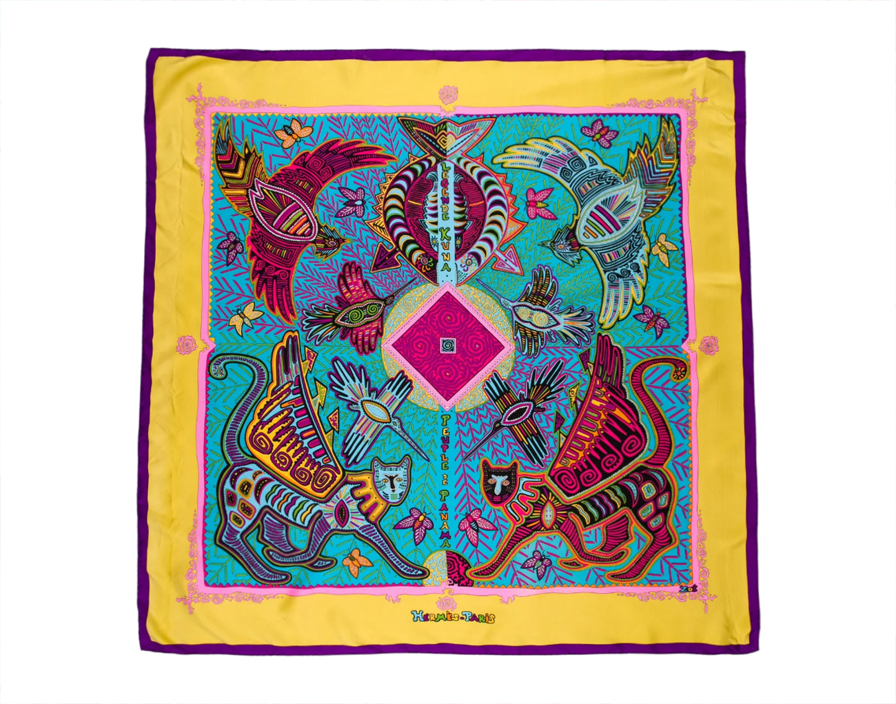 에르메스 까레 스카프 90 레전드 쿠나 피플 드 파나마 존 블루 아네모네