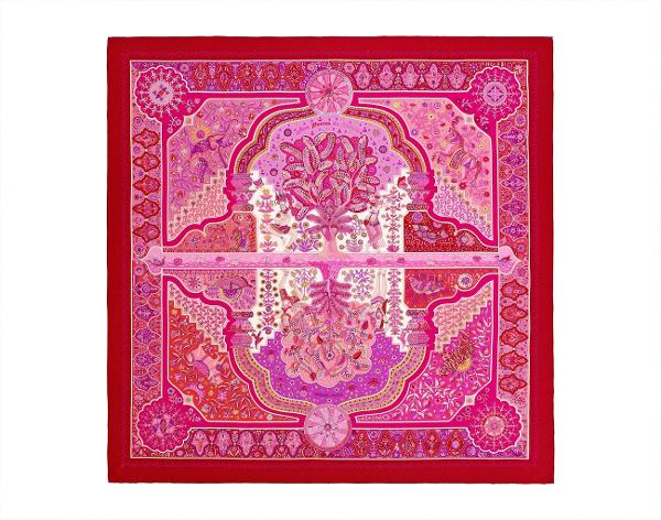 에르메스 캐시미어 숄 140 오 포르투 듀 팔레 루즈 로즈