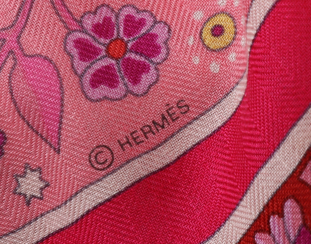 에르메스 캐시미어 숄 140 오 포르투 듀 팔레 루즈 로즈