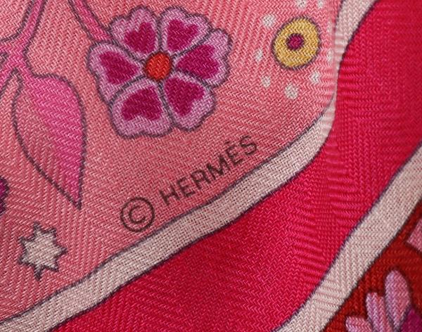 에르메스 캐시미어 숄 140 오 포르투 듀 팔레 루즈 로즈