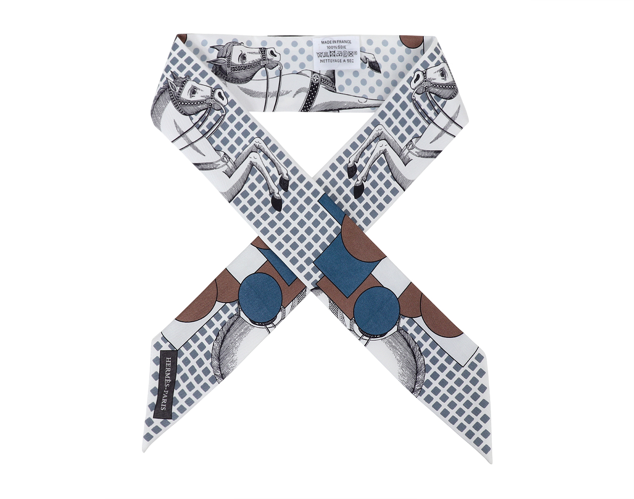 에르메스 트윌리 카발리에레 엔 폼 블랑 그리스 브룬