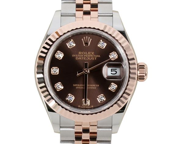 로렉스 레이디 데이저스트 28mm 로즈골드 콤비 초코판 10P 279171