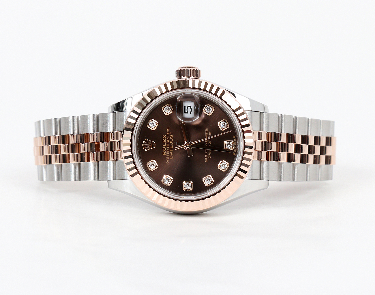 로렉스 레이디 데이저스트 28mm 로즈골드 콤비 초코판 10P 279171